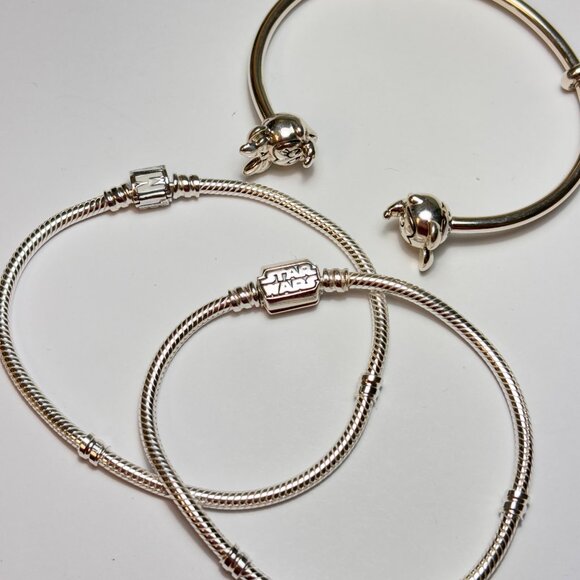 Set of 3 Sterling Silver DISNEY, STAR WARS, & MARVEL Pandora Bracelets - Picture 1 of 1